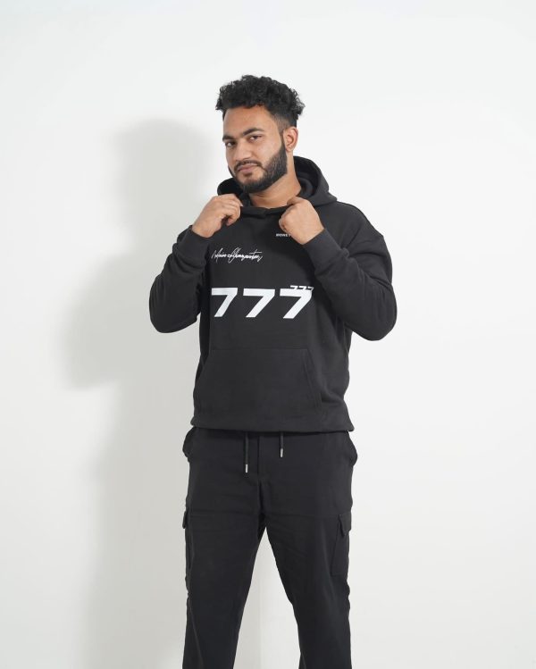 777 Black Printed Hoodie