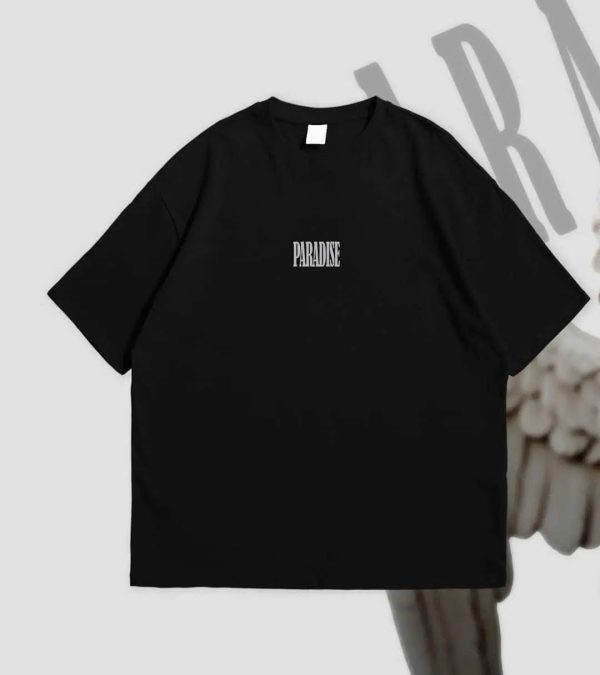 Paradise Oversized Black Graphic Tee