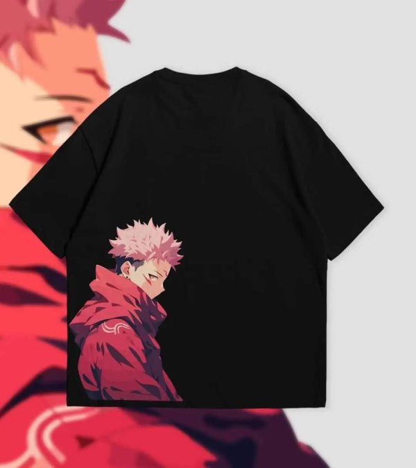 Yuji Itadori Oversized Black Graphic Tee